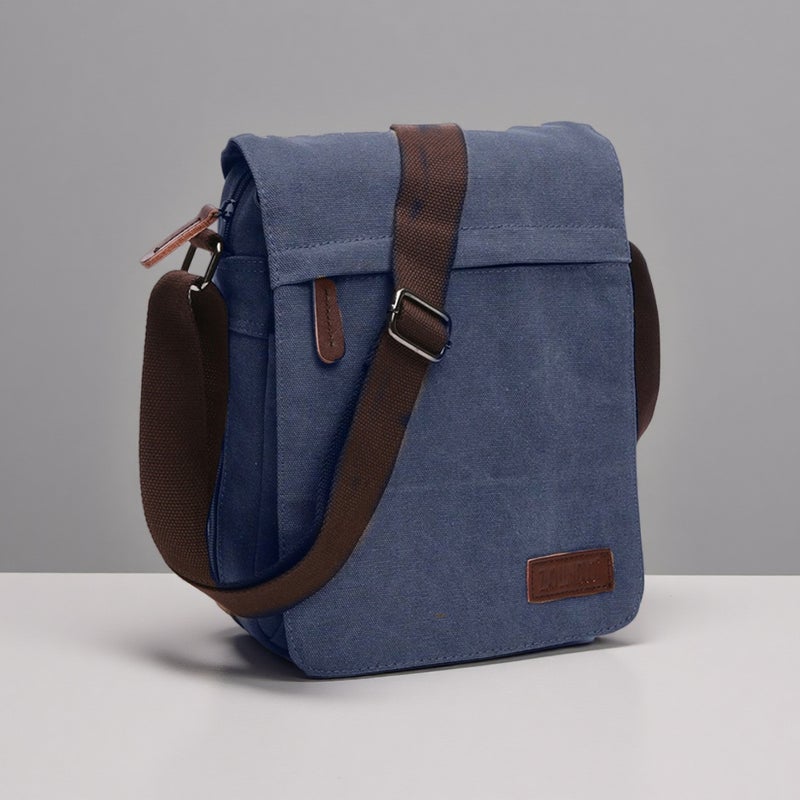Men's Canvas Crossbody Bag with Laptop Compartment - Image 1