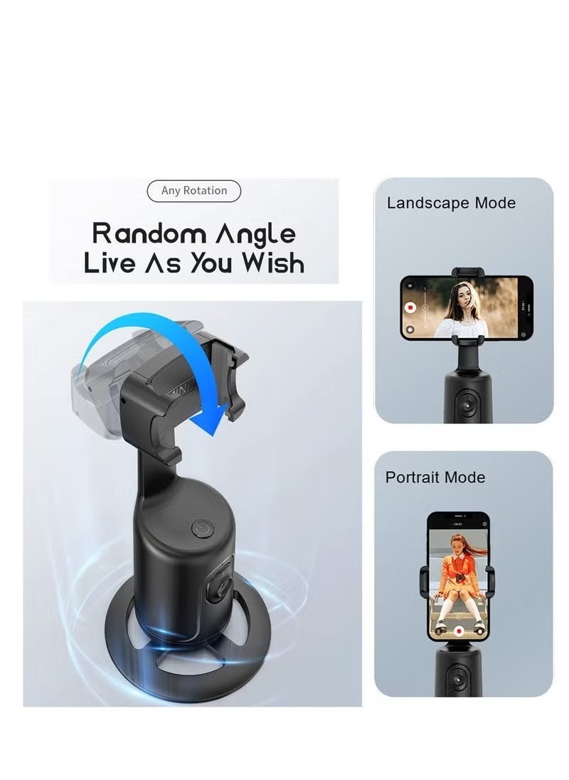 JAJEEK Auto Face Tracking Tripod – 360° Rotation Smart Tracking Phone Holder, Gesture Control, No App Required, Rechargeable Camera Mount with Remote for Video Recording & Live Streaming  - Image 2