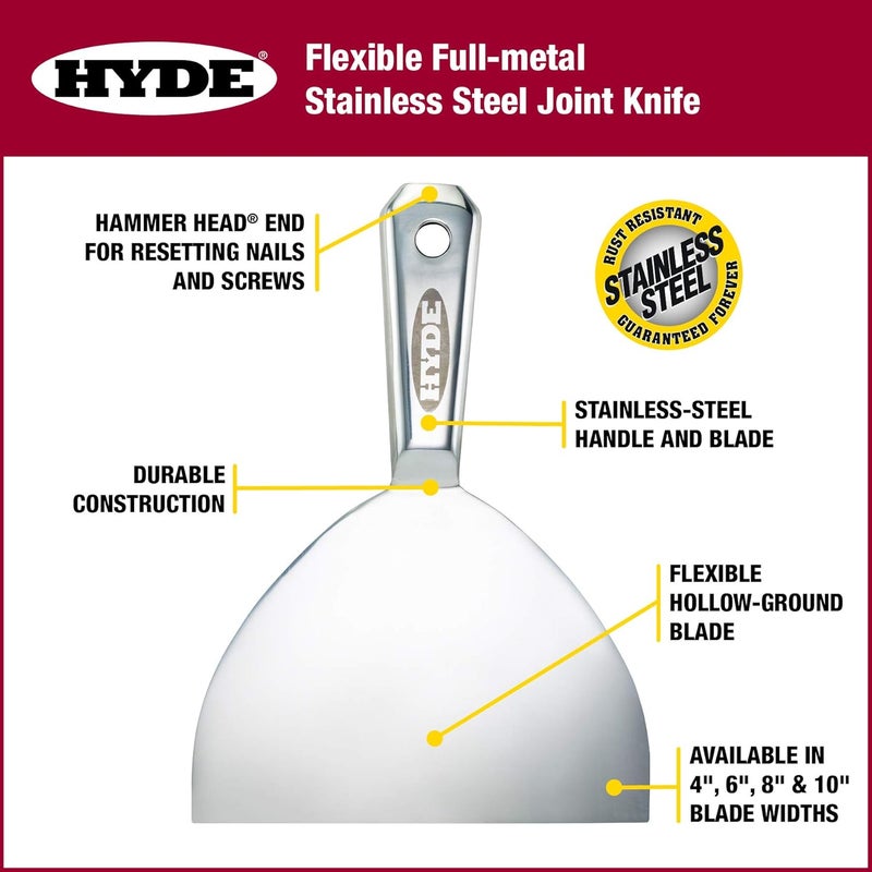Hyde 06888 Full Metal Joint Knife, 8-inch, Stainless Steel - Image 4