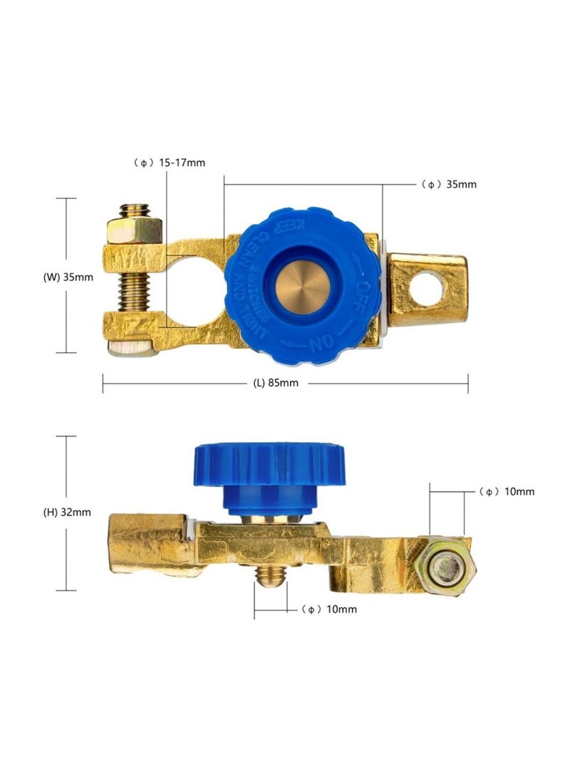Generic Top Post Battery Disconnect Switch Brass Battery Master Switch Isolator For Power Disconnect Cut Off  - Image 2