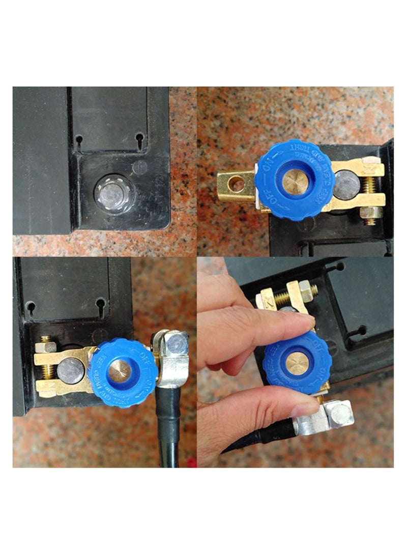 Generic Top Post Battery Disconnect Switch Brass Battery Master Switch Isolator For Power Disconnect Cut Off  - Image 4