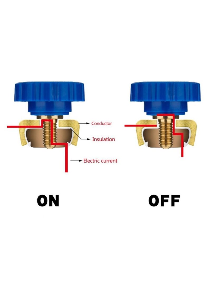 Generic Top Post Battery Disconnect Switch Brass Battery Master Switch Isolator For Power Disconnect Cut Off  - Image 3