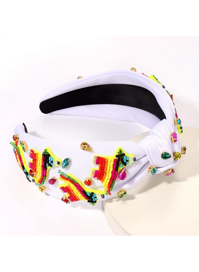 MOLOCH Fiesta Headband For Women - Sombrero, Cactus Crystal Knotted, Mexican Jeweled Top Knot Hair Accessory For Party Decorations And Gifts - Image 3