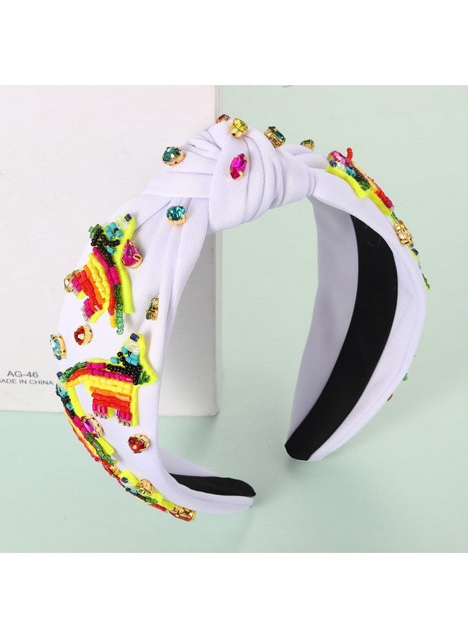 MOLOCH Fiesta Headband For Women - Sombrero, Cactus Crystal Knotted, Mexican Jeweled Top Knot Hair Accessory For Party Decorations And Gifts - Image 2