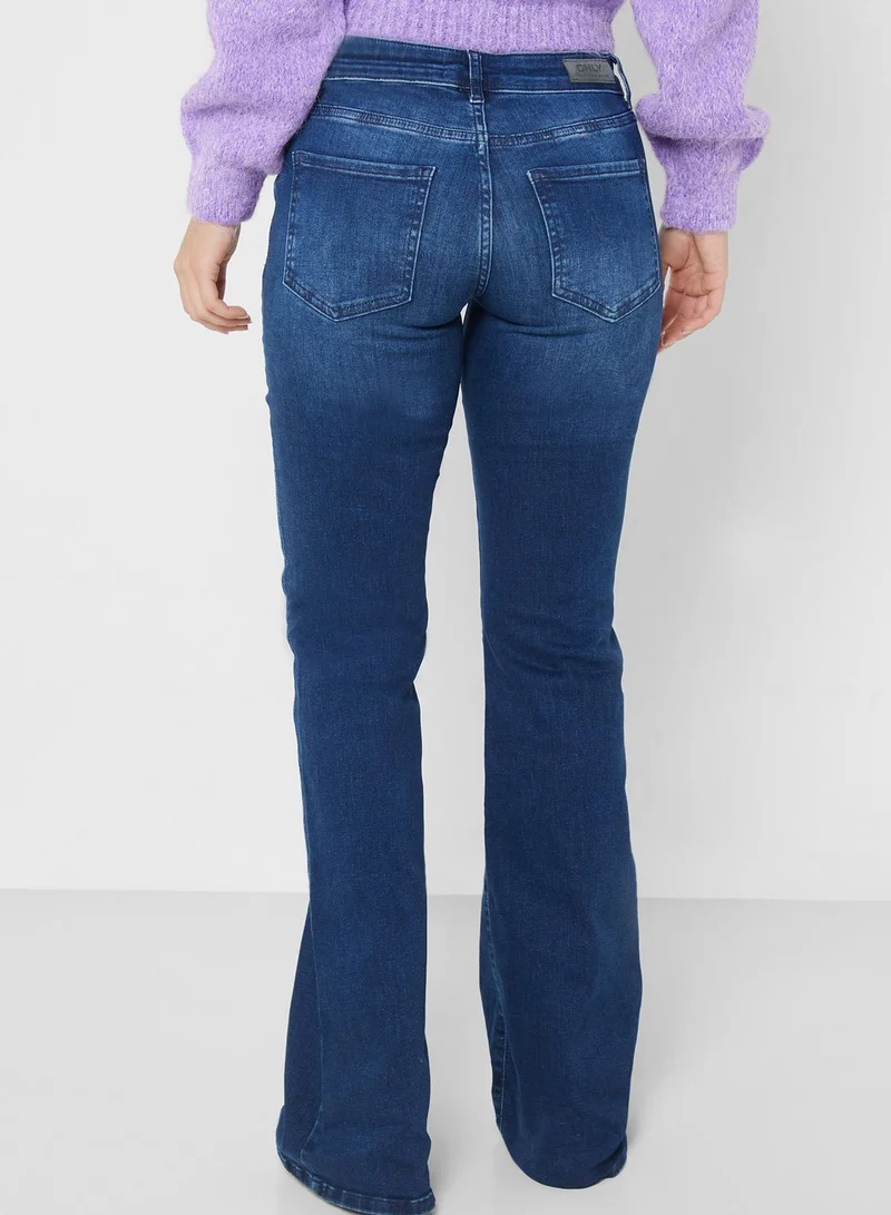 ONLY Wide leg flared low waist jeans