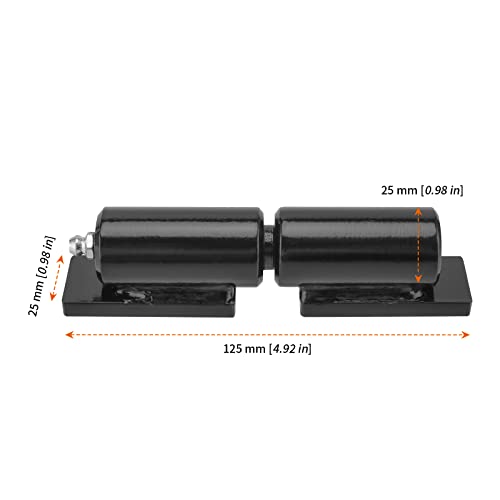 HOZEON 4 PCS 5 Inch Heavy Duty Barrel Gate Hinge, Weldable Ball Bearing Barrel Style Door Hinge, Trailer Ramp Gate Hinges for Swing Gate, Trailer Ramp Gate, 450lbs Capacity, Weld On Install, Black - Image 2