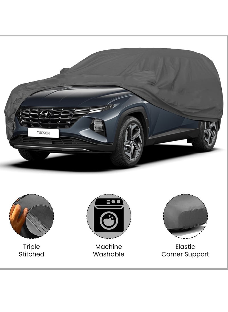 AGC Car Cover for Hyundai Tucson – Waterproof, Dustproof, UV & Heat Resistant, All-Weather Outdoor Protection with Mirror Pockets, Elastic Corners, Triple Stitched, Scratch & Rust Prevention, Lightweight, Machine Washable, Easy to Install & Store - Image 3