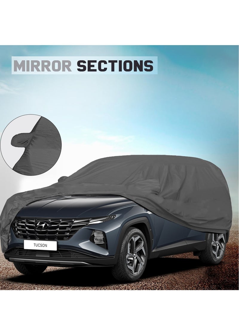 AGC Car Cover for Hyundai Tucson – Waterproof, Dustproof, UV & Heat Resistant, All-Weather Outdoor Protection with Mirror Pockets, Elastic Corners, Triple Stitched, Scratch & Rust Prevention, Lightweight, Machine Washable, Easy to Install & Store - Image 4