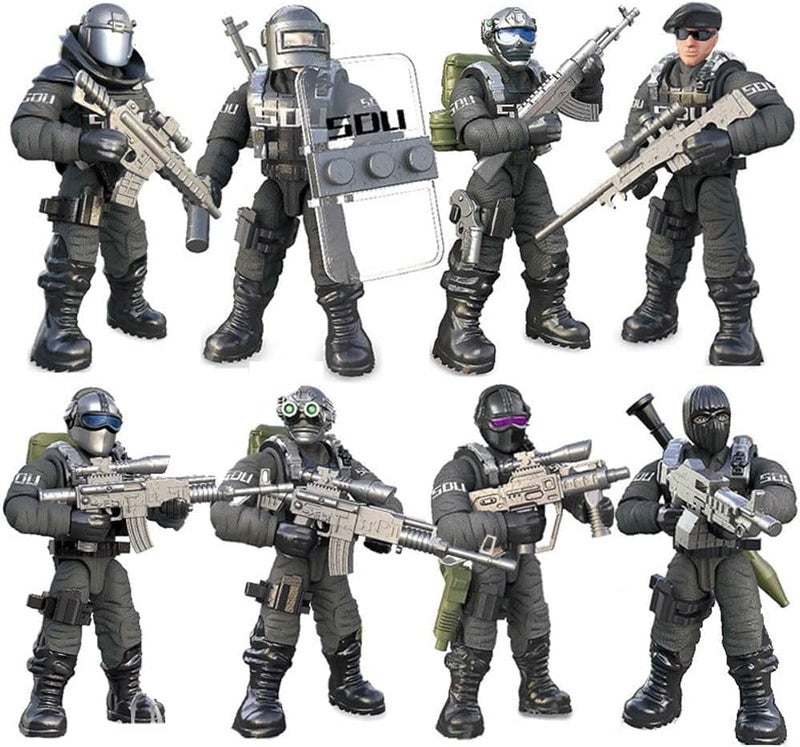 ENHANA SWAT 4 in 1 Armored Vehicle Building Block Military Vehicle with 6 Army Figures Building Toys for Age 812 Army Car Model Toys Gifts for Kids - Image 5