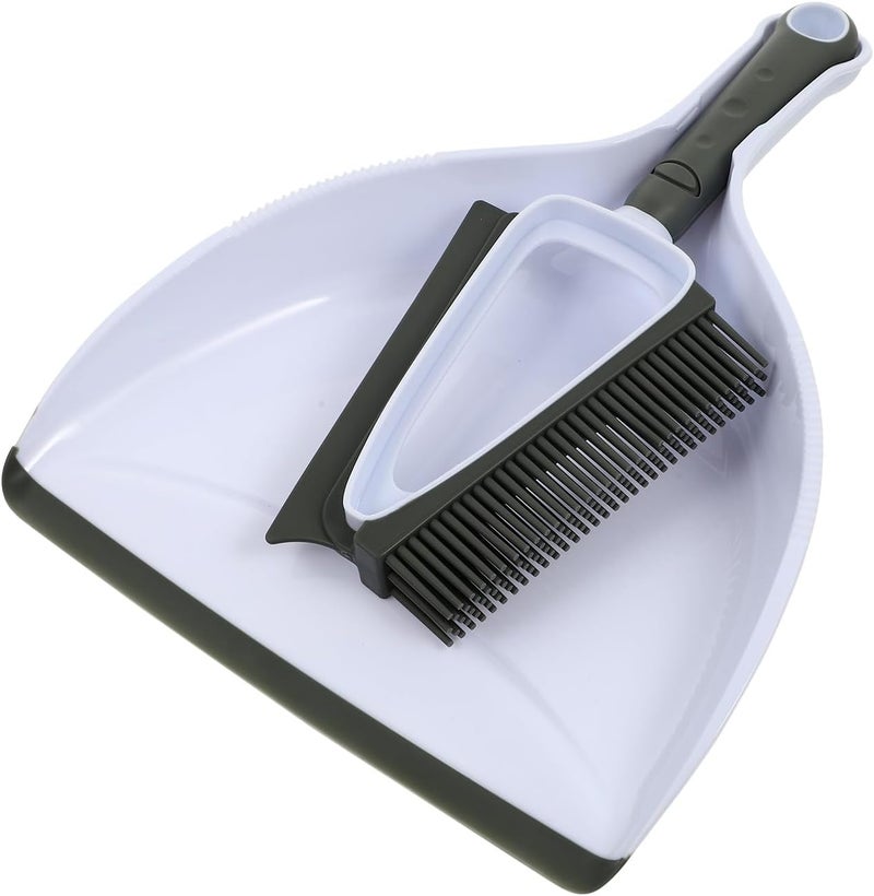 Pet Hair Removal Brush and Dustpan Set, 2pcs Household Pet Cleaning Tool for Fur and Dust Removal, Coffee Color, Suitable for Cage Cleaning and Home Use - Image 1