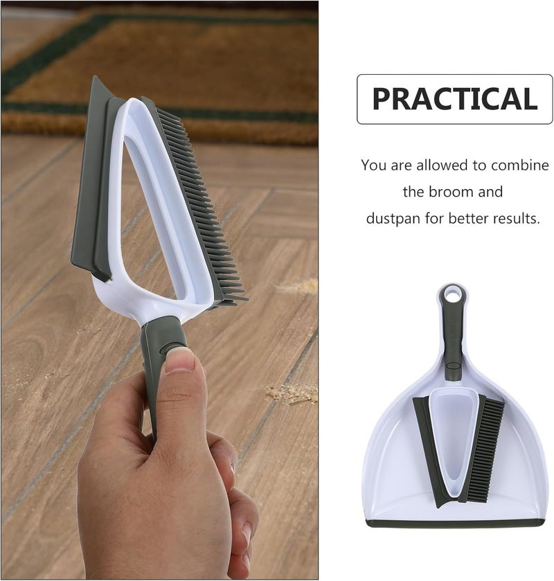 Pet Hair Removal Brush and Dustpan Set, 2pcs Household Pet Cleaning Tool for Fur and Dust Removal, Coffee Color, Suitable for Cage Cleaning and Home Use - Image 3