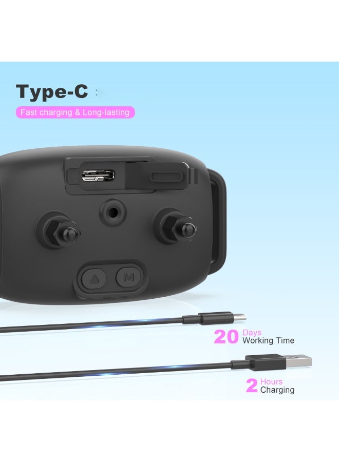 يلا جوي طوق مقاوم للماء بمعيار IP67 لمنع نباح الكلاب، طوق مضاد للنباح مع 8 مستويات حساسية قابلة للتعديل، طوق تدريب يصدر صوت تنبيه واهتزاز للكلاب الكبيرة والمتوسطة والصغيرة (أسود) - Image 4
