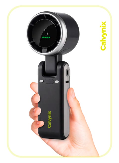 Portable Handheld Turbo Fan – Mini USB Rechargeable Personal Fan with 4000 mAh Battery, 5 Speeds, Digital Display – Compact Turbo Cooling Fan for Travel, Outdoor, Desk Use