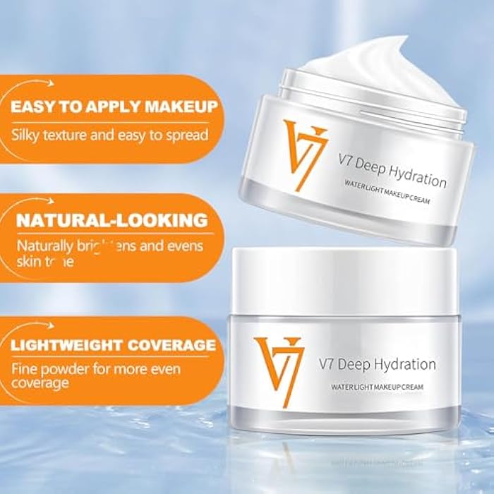 Rednow Moisturizing Cream,V7 Deep Hydration Waterlight Makeup Creams, V7 Korea Cream Face Moisturizer for All Skin Type,Natural Cream Young Skin Water(1 PC) - Image 4