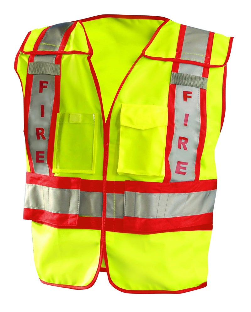OccuNomix Mens Fire Safety Vest, 3X/4X-Large, Yellow/Red US, LUX-PSF-Y3/4X - Image 1