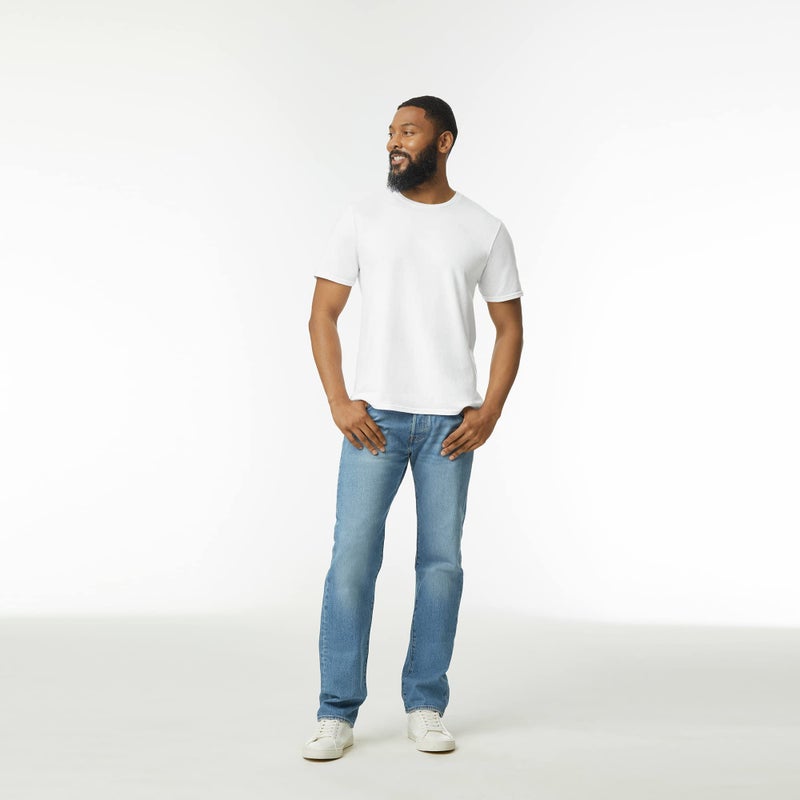 Gildan Adult Softstyle Cotton T-Shirt, Style G64000, Multipack, Light Blue (2-Pack), Large - Image 2