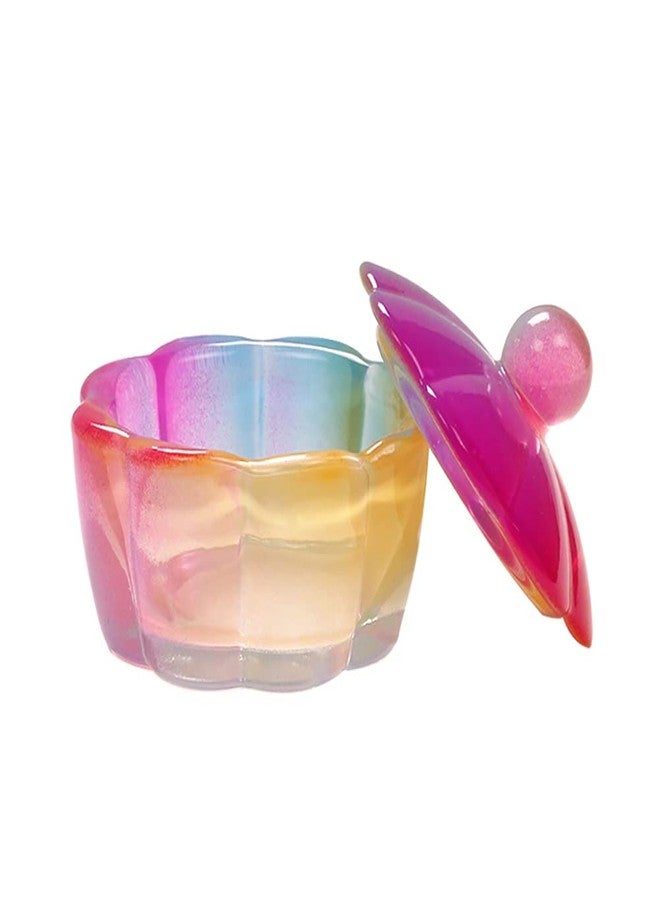 GSHLLO 2 Pcs Glass Crystal Dish Cups Nail Acrylic Dappen Dish Monomer Dish Holder Nail Art Liquid Powder Bowl with Lid - Image 4