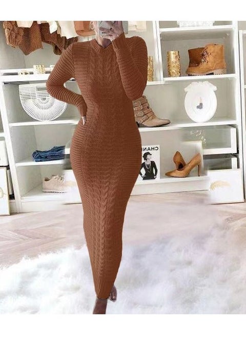 Autumn Winter New Fashion Twist Wool Dress