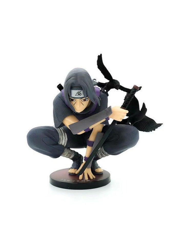 Naruto Uchiha Itachi crouching figurine exquisitely restores the character's image and can be given as a gift to friends and fans - Image 1