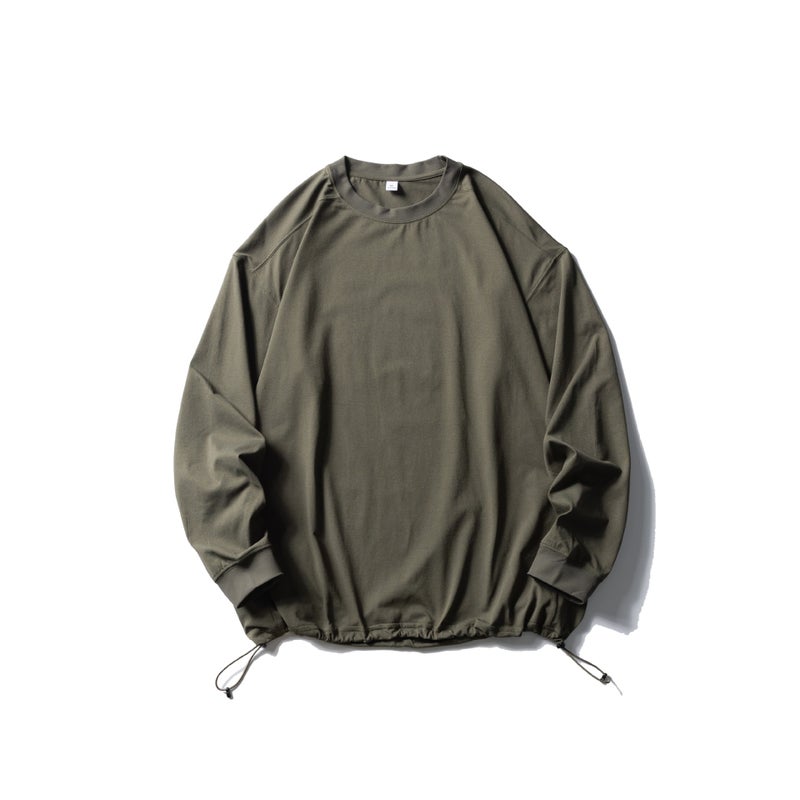 Liyang2025 Spring New Men'S Simple Solid Color Long Sleeve Trendy Brand Loose Casual Sports Long T-Shirt Top - Image 1