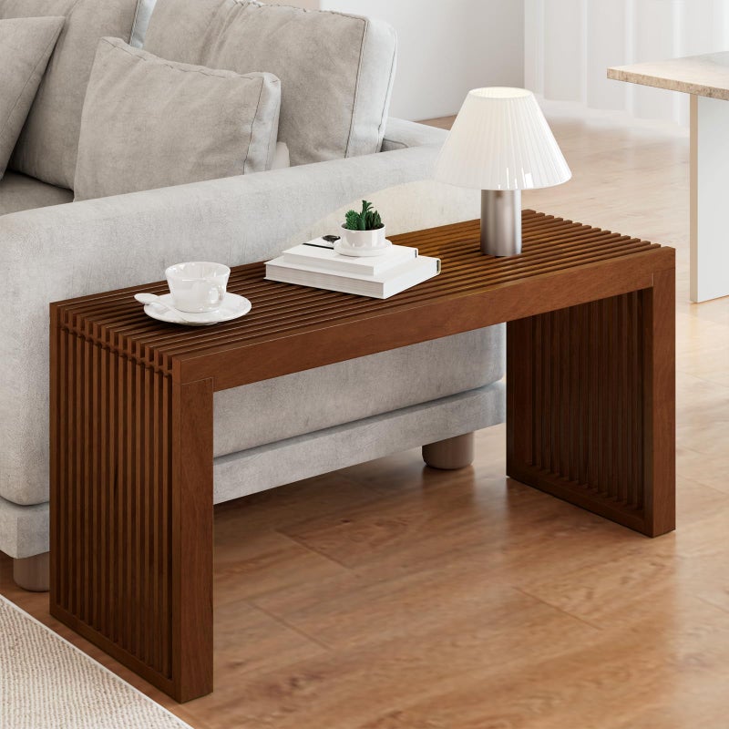 APRTAT Bamboo Dining Bench Indoor Long Entryway Shoe Rack Bench,Outdoor Modern Wood Benches 35 Inch Bamboo Bench for Living Room Hallway Bedroom Bathroom - Image 4