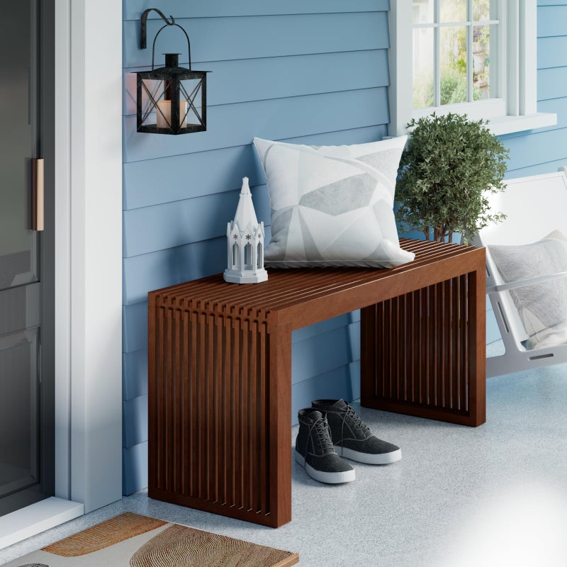 APRTAT Bamboo Dining Bench Indoor Long Entryway Shoe Rack Bench,Outdoor Modern Wood Benches 35 Inch Bamboo Bench for Living Room Hallway Bedroom Bathroom - Image 3