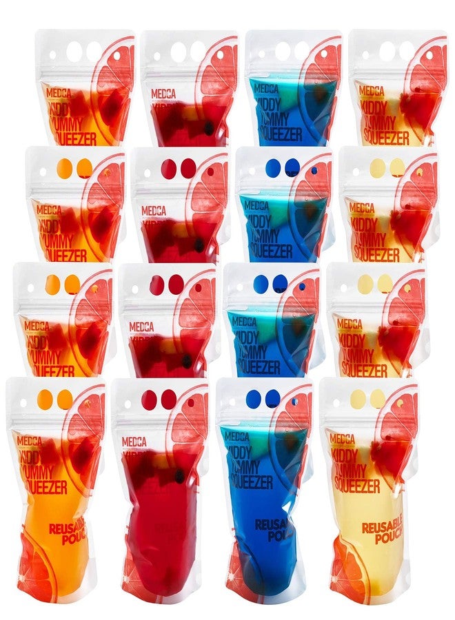 MEDca Reusable Drink Pouches - 100 Clear Drink Bags with 100 Straws - Double Zipper Reusable Smoothie Pouches Juice, Clear Zipper Pouch Storage Bags, Leak-Free and BPA Free - Image 2