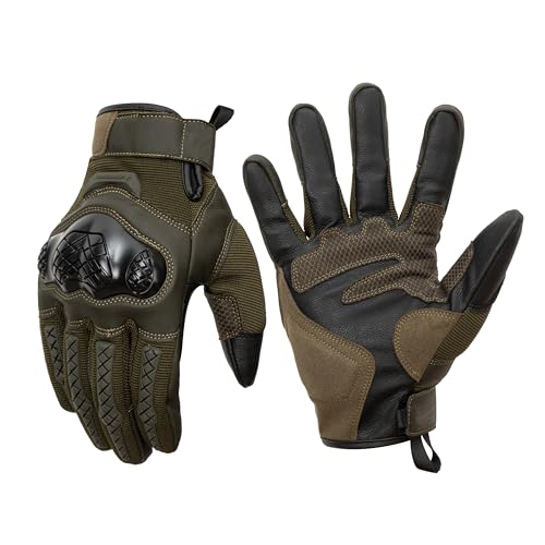 Alpine Swiss Men's Tactical Motorcycle Gloves Hard Knuckle Protective Outdoor Gloves for Riding Cycling Hunting Paintball OLV M - Image 5