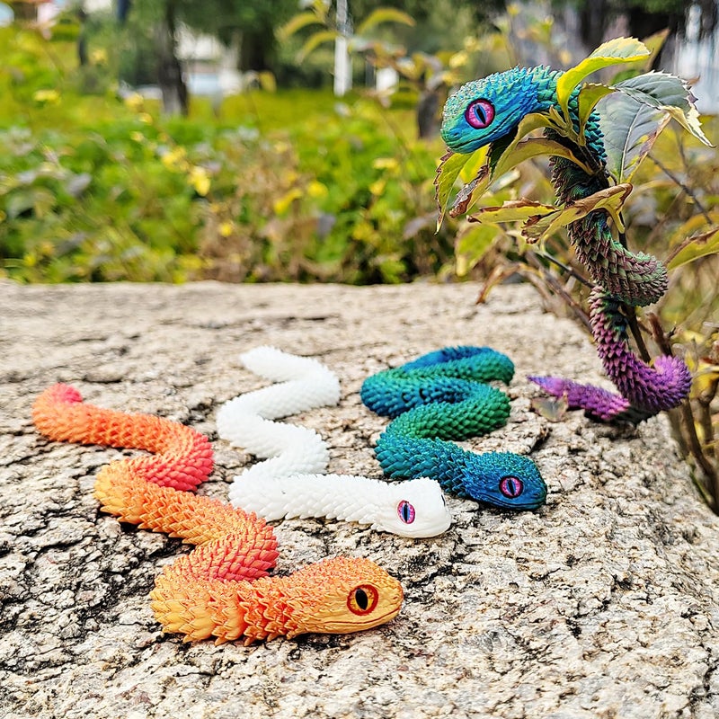 uyrzwek 8 Pcs 12in 3D Printed Snake Toys,3D Printed Animals for Easter Eggs Filled,Easter Basket Stuffers,Decorative for Boys Kids Home Decor Christmas Fidget Toys Gifts Easter Basket Essentials Decorations - Image 3