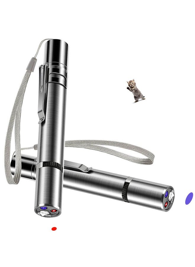 Antye Cat Toys Laser Pointer (2 Pack Silver) - Rechargeable Red Dot Chasers for Indoor Cats, Interactive Teaser for Play & Exercise (Adult & Kittens)  - Image 1