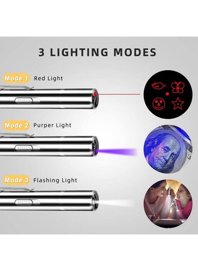 Antye Cat Toys Laser Pointer (2 Pack Silver) - Rechargeable Red Dot Chasers for Indoor Cats, Interactive Teaser for Play & Exercise (Adult & Kittens)  - Image 3