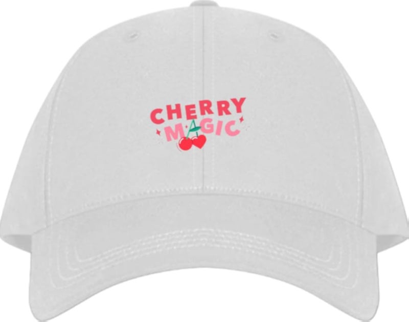 CHERRY MAGIC Plain unisex baseball cap White