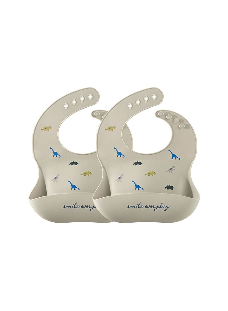 Muslin Tree 2-Piece Waterproof Silicone Baby Bibs  - Image 1
