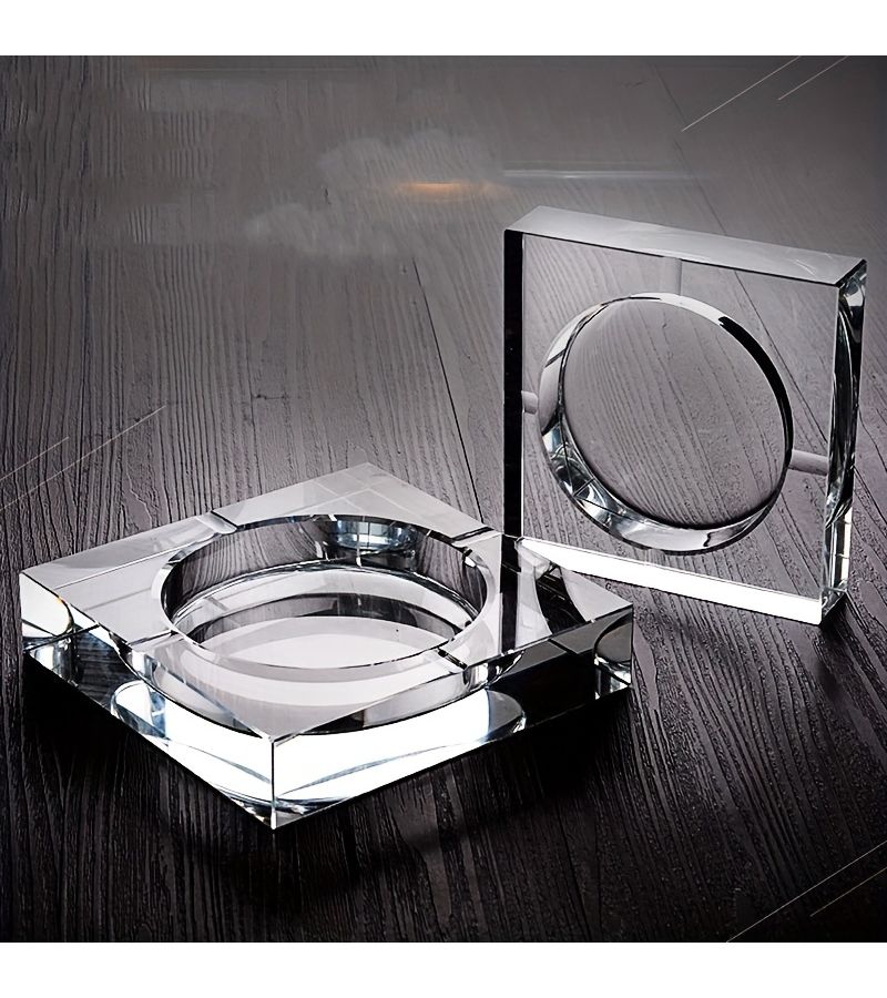 Crystal Glass Ashtray 3.94inch Creative Luxury Decoration For Office Living Room Hotel - Image 1