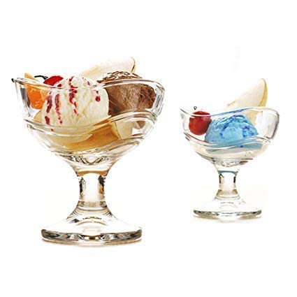 Krupasadhya 150ml Small Cute Round Shaped Crystal Clear Cut Glass Ice Cream CupsBowls Perfect for Dessert Ice Cream Fruit Salad and Cocktail Cup Set 150ml Pack of 2 Pcs - Image 3