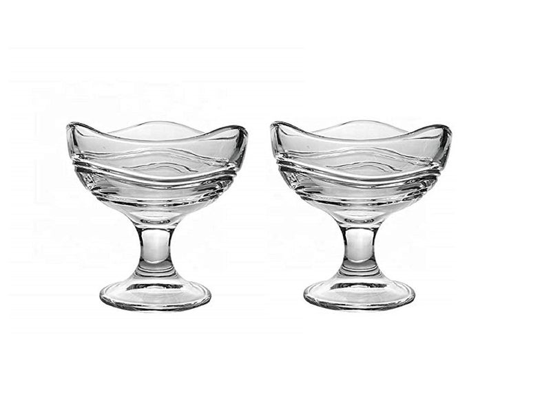 Krupasadhya 150ml Small Cute Round Shaped Crystal Clear Cut Glass Ice Cream CupsBowls Perfect for Dessert Ice Cream Fruit Salad and Cocktail Cup Set 150ml Pack of 2 Pcs - Image 2