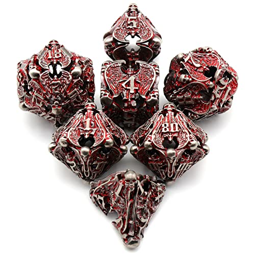 HNCCESG مجموعة نرد معدني HNCCESG DND نرد Dungeons and Dragons نرد مجوف مجموعة نرد متعددة الأوجه نرد لعب الأدوار نرد ألعاب D و D للعبة لوحية دم الملائكة - Image 5