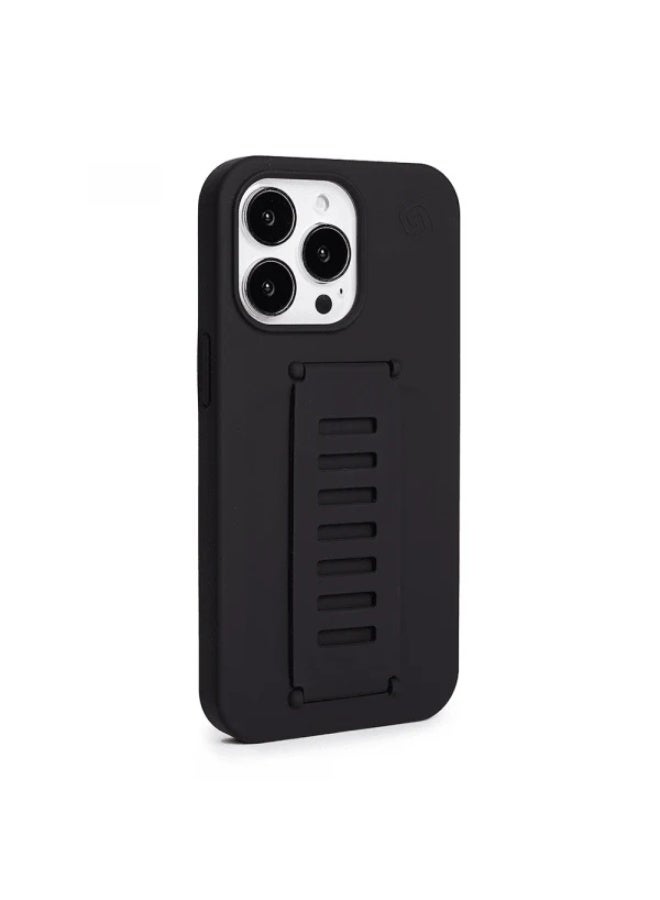 جريب 2 يو غطاء Grip2U BOOST مع حامل مدمج لهاتف iPhone 14 Pro Max، بلون فحمي، مزود بحزام مدمج لقبضة الإصبع، تصميم نحيف مقاوم للصدمات، حماية من السقوط، متوافق مع الشحن اللاسلكي - Image 2