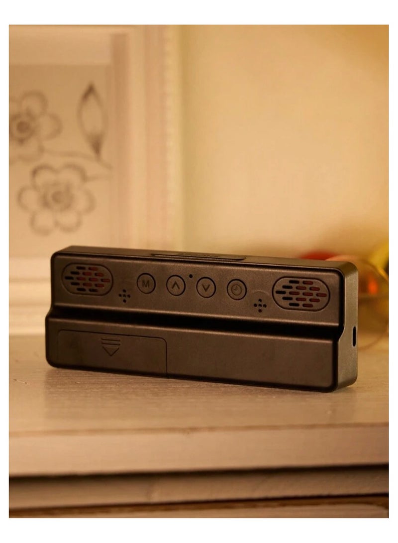 Modern digital alarm clock with LED lighting with a reflective finish, adjustable brightness, temperature display, desk clock at a USB port, batteries that do not include alarming hours for bedrooms  - Image 4