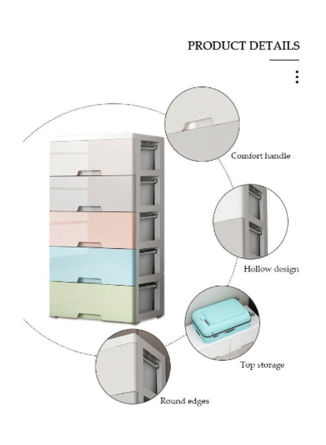 Arabest 5-layers Drawer Storage Cabinet,Toy Storage Box, Plastic Floor Storage Cabinet Drawer Storage Organizer for Clothes,Toys, Dust-proof Storage Containers Shelf Box for Living Room,Bathroom,Ktchen,Bedroom - Image 3