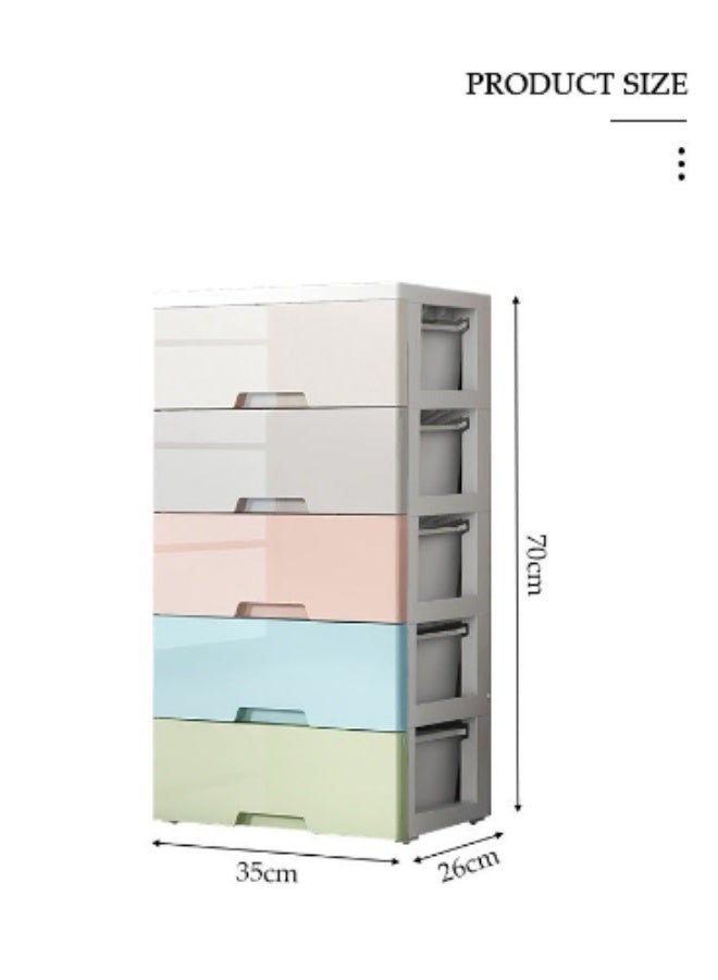 Arabest 5-layers Drawer Storage Cabinet,Toy Storage Box, Plastic Floor Storage Cabinet Drawer Storage Organizer for Clothes,Toys, Dust-proof Storage Containers Shelf Box for Living Room,Bathroom,Ktchen,Bedroom - Image 2