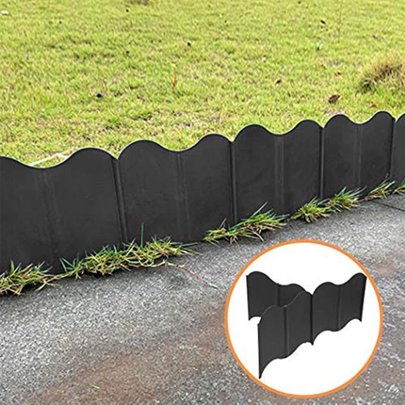 Orgrimmar 20 ft Garden Edging 40PCS Interlocking Landscaping Edging Kit, Plastic No-Dig Pound-in Garden Edge(20' Long x 5.3” Tall) - Black - Image 3