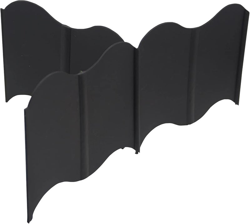 Orgrimmar 20 ft Garden Edging 40PCS Interlocking Landscaping Edging Kit, Plastic No-Dig Pound-in Garden Edge(20' Long x 5.3” Tall) - Black - Image 1