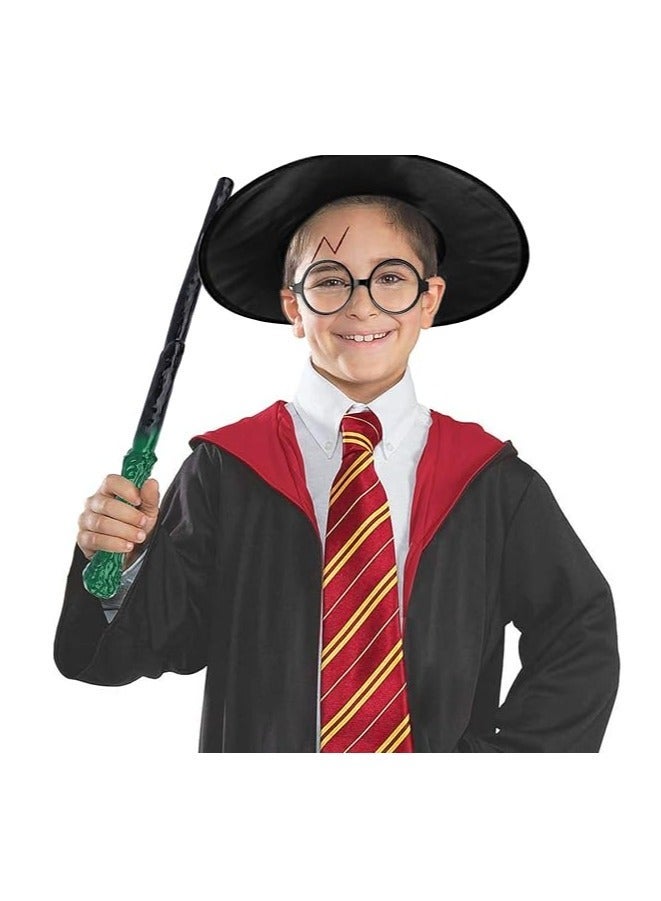 Harry Potter 8-Piece Harry Potter Gryffindor Wizard Cosplay Costume Set for Kids, Teens & Adults - Harry Potter Hogwarts Robe with Hat, Tie, Scarf, Glasses, Wand, Shirt & Pants, Full Halloween Role Play Outfit - Image 3