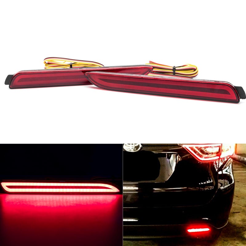 Xotic Tech 2pcs Rear Reflector LED Scanning Driving Brake Tail Light Sequential Turn Signal Fog Lamp Compatible with Toyota or Lexus RedOE Part Num 8192008010819204801281910080108191048012
