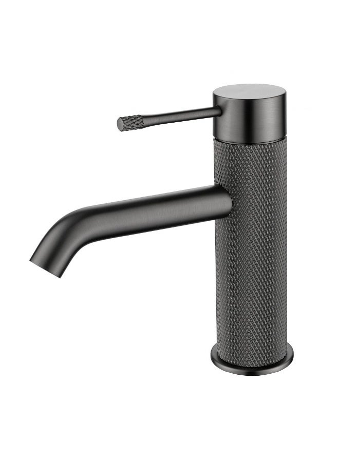 DANUBE HOME Milano Plus Ciro Basin Mixer - Grey Finish Wash Basin Tap For Lavatory, Washroom Solid Brass Body Bathroom Faucet Luxury Bath Room, Toilet Fixtures Bathroom Fixtures - Image 1