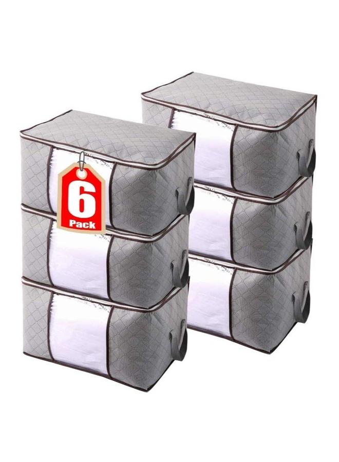 6-Pack Clothes Organizer Storage Bag with Reinforced Handle and Sturdy Zipper - Image 1