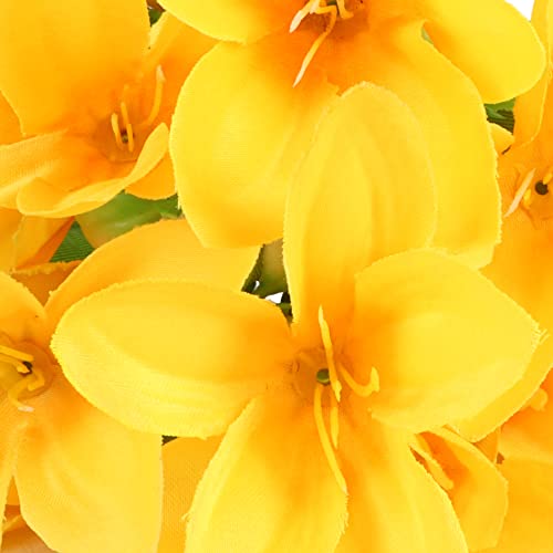BS AMOR Artificial Flowers - Home Decoration Gift Items for Living Room Corner Table Top Bedroom Wedding, Yellow Lilly Bunh (Pot Not Included) - Image 3