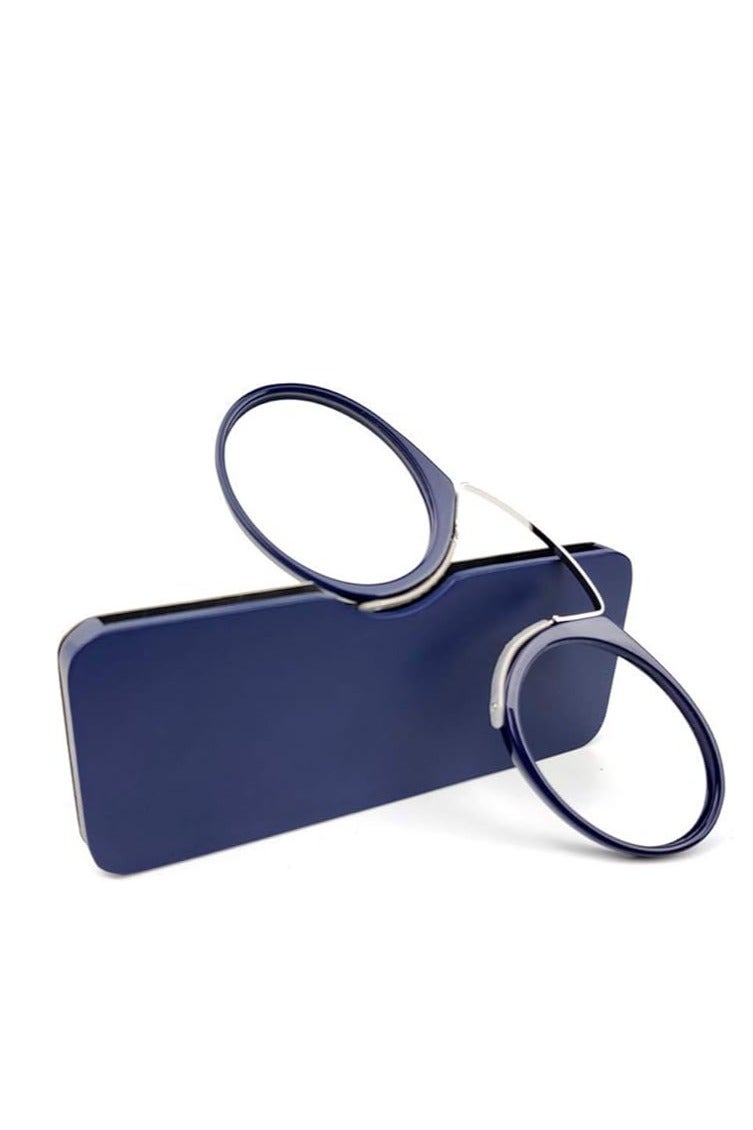 Find My Reader Armless Thin Reading Glasses - Clip on Nose Readers Mini Slim Lightweight for Men Women (BLUE, 300) - Image 1