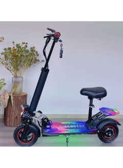 Generic Hengli Foldable Electric Scooter for Adults – 3 Speed Gears, Built-in Bluetooth Speaker, Luminous LED Lights, Key Lock, Portable E-Scooter for City Commuting  - Image 3